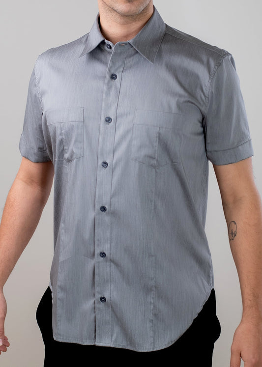 Silver Grey Short Sleeve Shirt