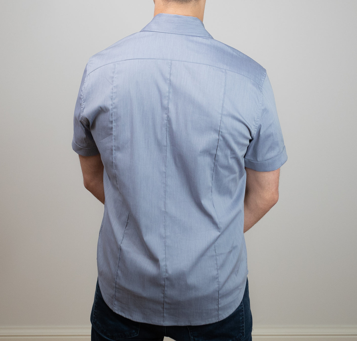 Chambray Blue Short Sleeve Shirt